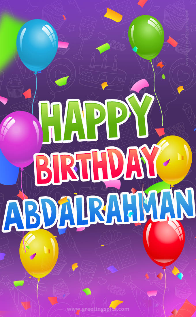 Happy Birthday Abdalrahman Festive Greeting Card (tall rectangle shape picture)