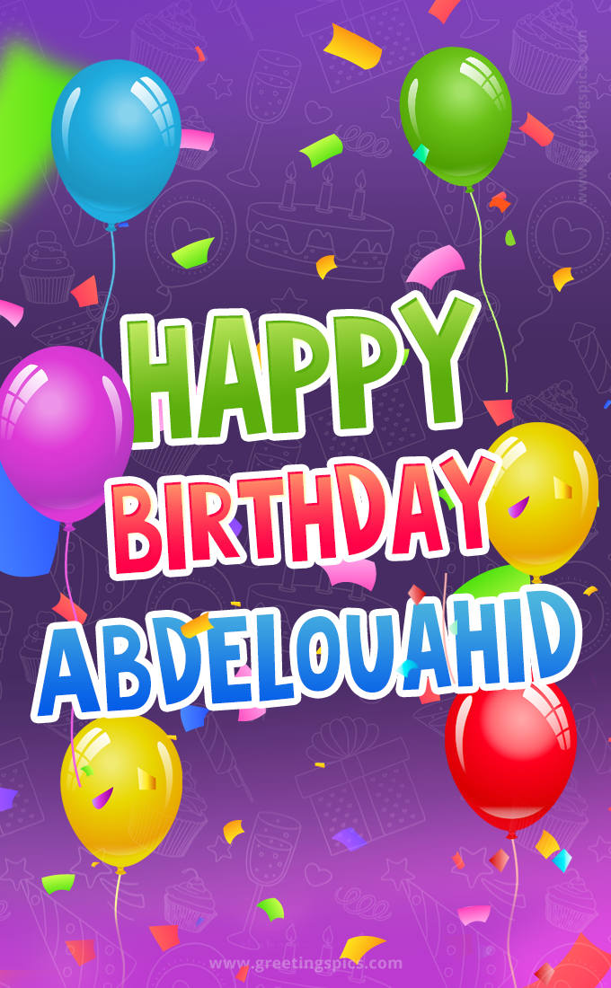 Happy Birthday Abdelouahid Festive Greeting Card (tall rectangle shape picture)