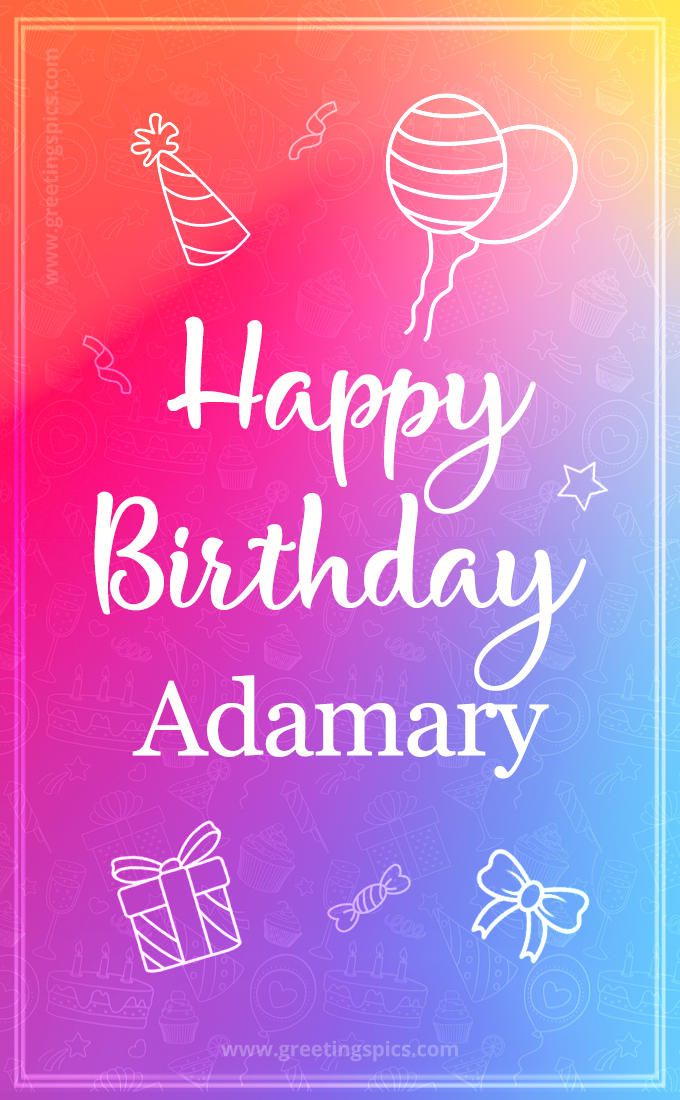 Colorful Happy Birthday Card For Adamary (tall rectangle shape picture)