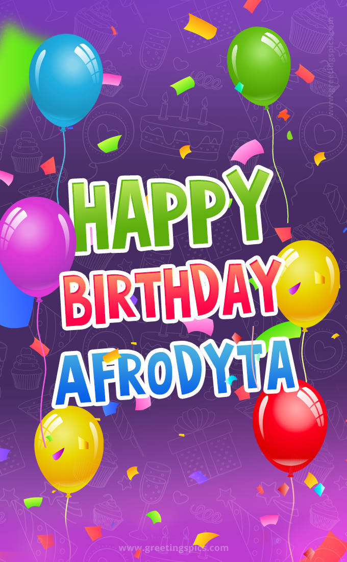 Happy Birthday Afrodyta Festive Greeting Card (tall rectangle shape picture)