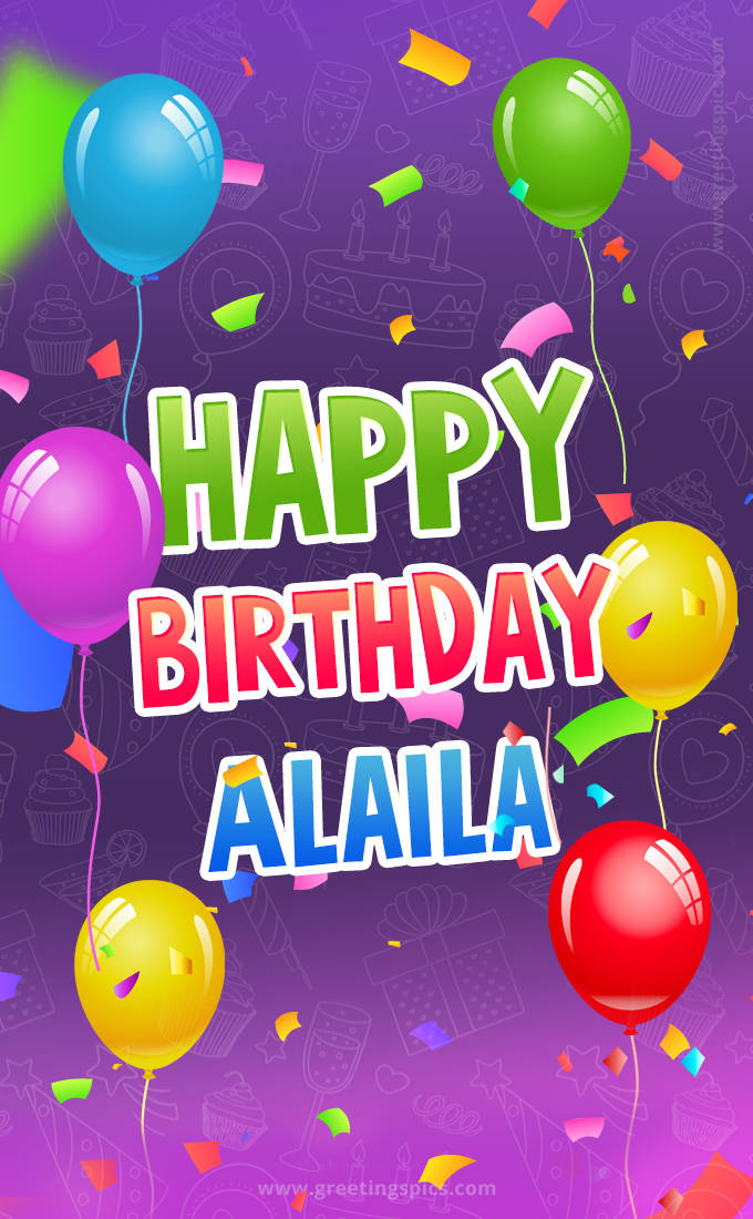 Happy Birthday Alaila Festive Greeting Card (tall rectangle shape picture)