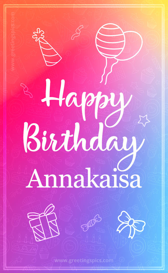 Colorful Happy Birthday Card For Annakaisa (tall rectangle shape picture)