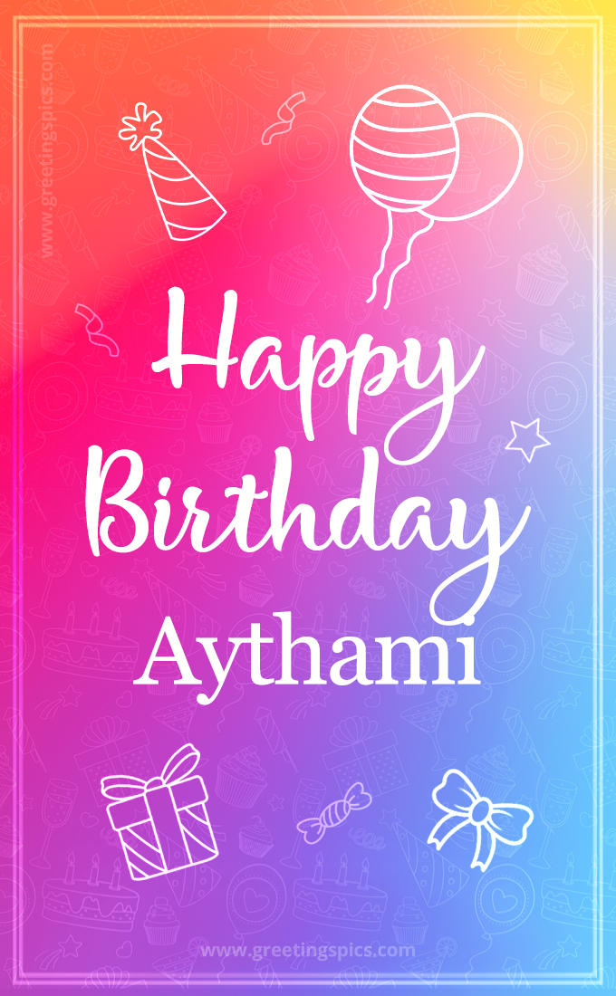 Colorful Happy Birthday Card For Aythami (tall rectangle shape picture)