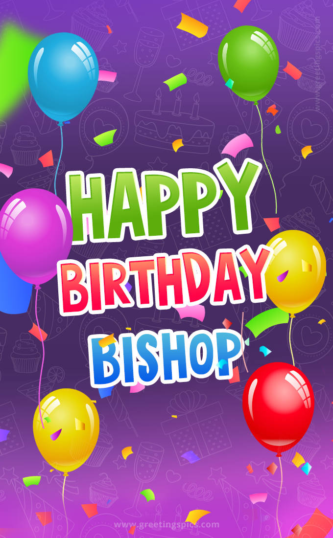 Happy Birthday Bishop Festive Greeting Card (tall rectangle shape picture)