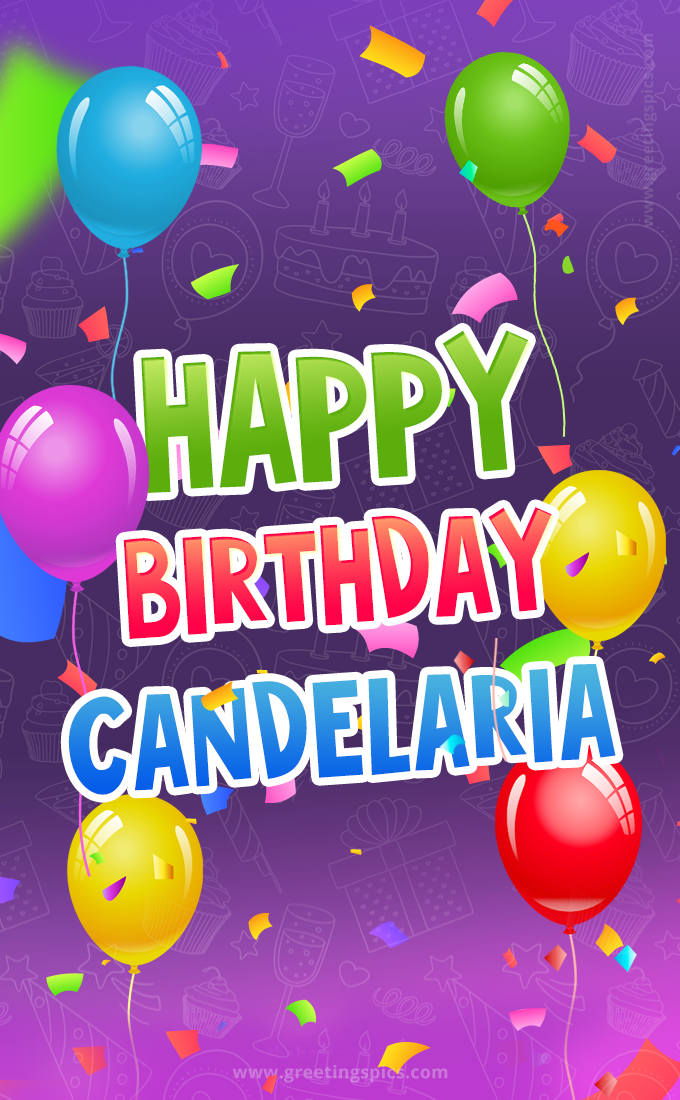 Happy Birthday Candelaria Festive Greeting Card (tall rectangle shape picture)