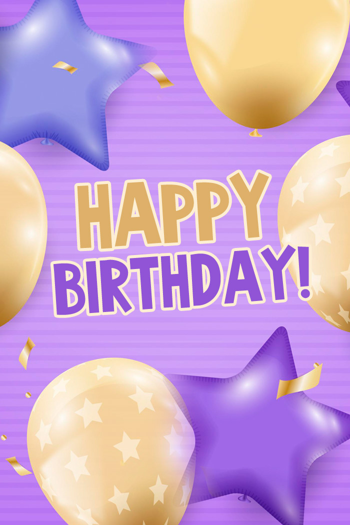 Happy Birthday Beautiful Card vertical tall image (tall rectangle shape picture)