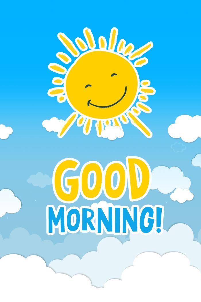 Good Morning - funny picture with the sun - vertical image (tall rectangle shape picture)