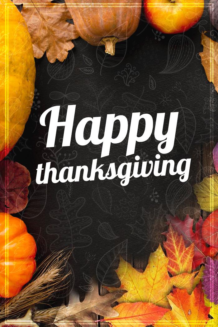 Happy Thanksgiving Picture, vertical image (tall rectangle shape picture)