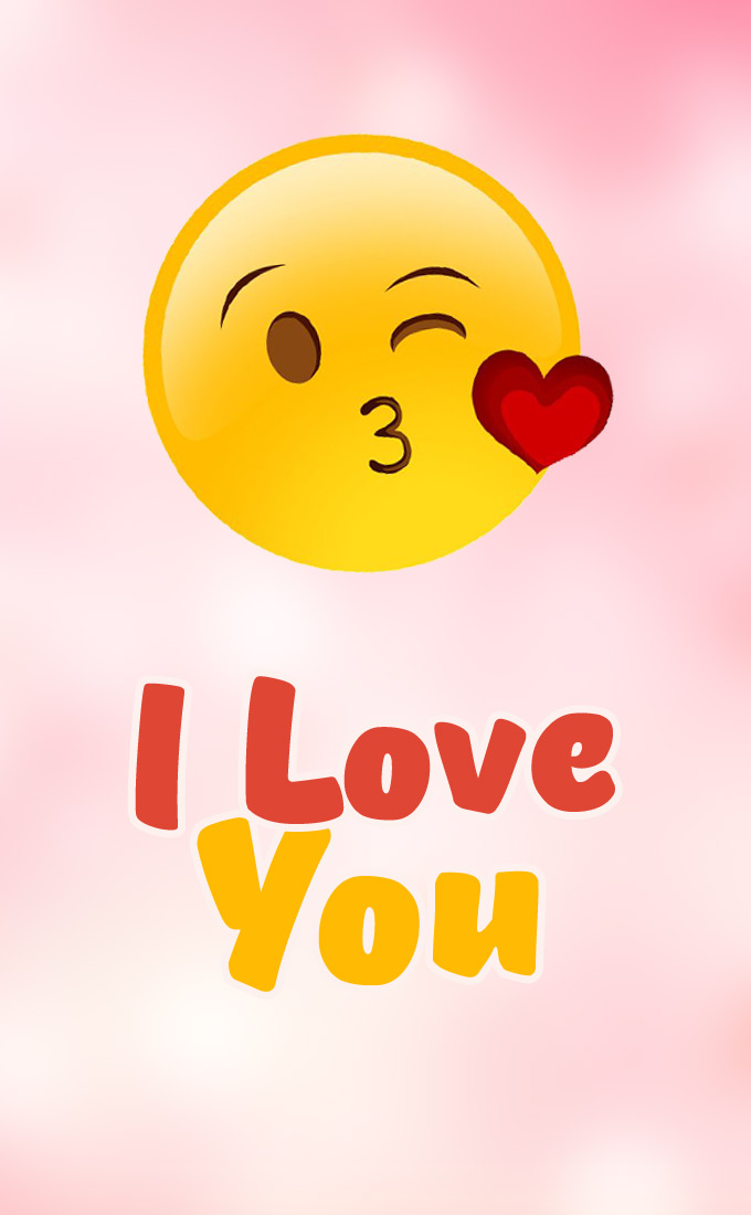 I Love You Picture with smiley, vertical picture (tall rectangle shape picture)