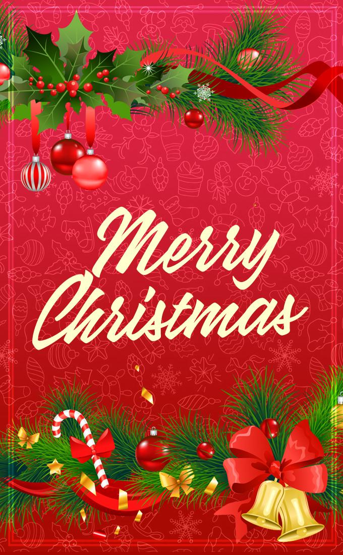 Merry Christmas image, vertical image (tall rectangle shape picture)