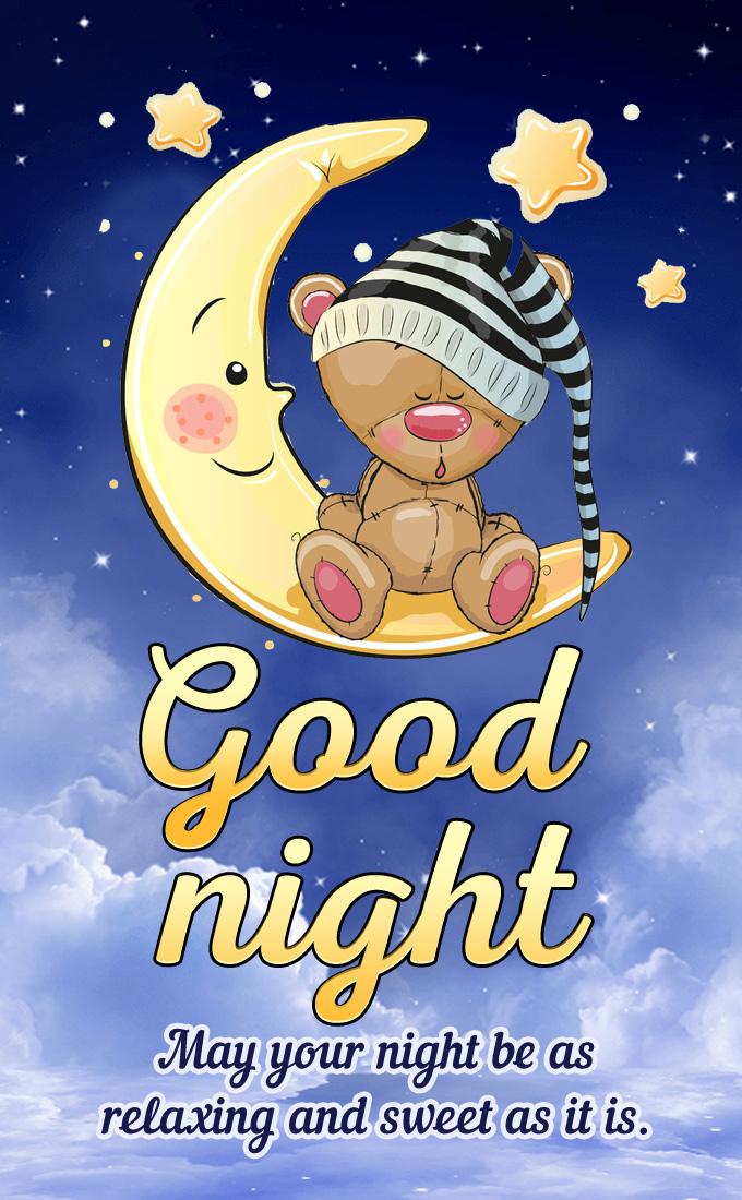 Nice picture with good night wishes, vertical picture (tall rectangle shape picture)