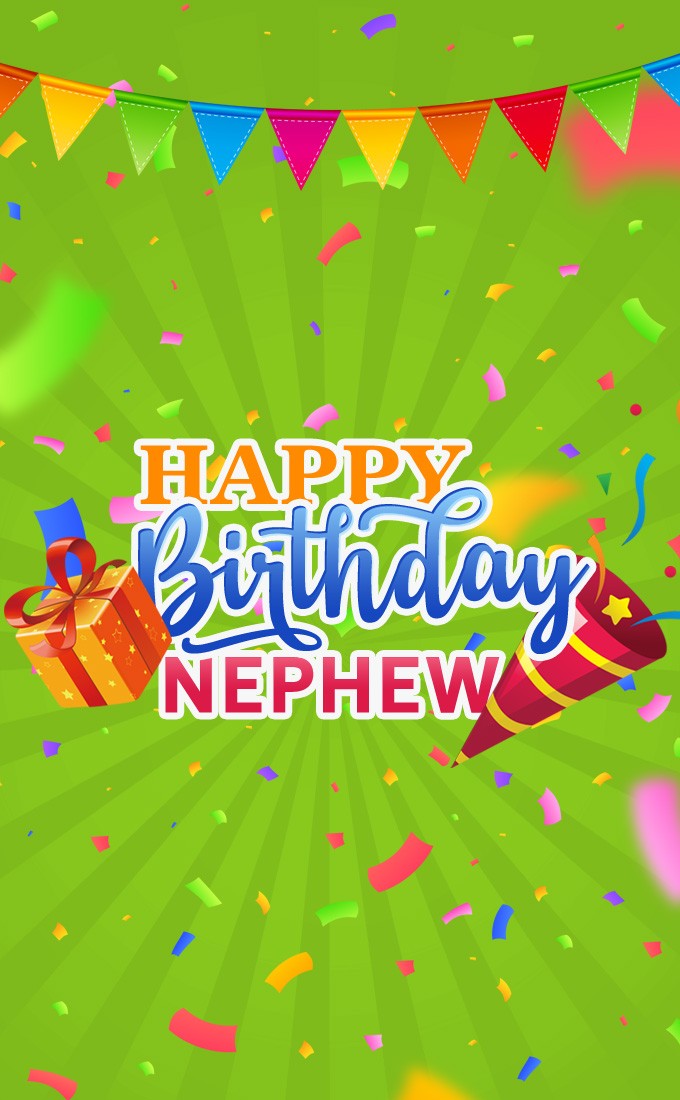 Birthday wishes for nephew, vertical tall image (tall rectangle shape picture)