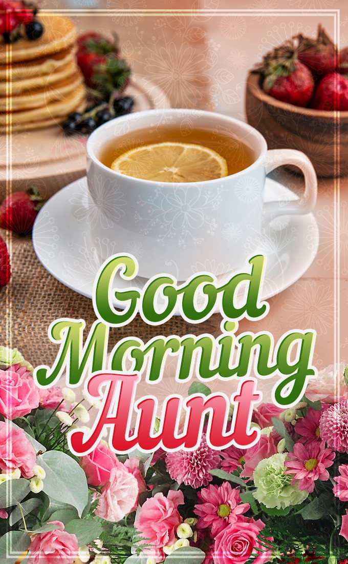 Good Morning Aunt vertical tall Image (tall rectangle shape picture)