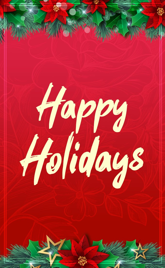 Happy Holidays beautiful greeting card (tall rectangle shape picture)