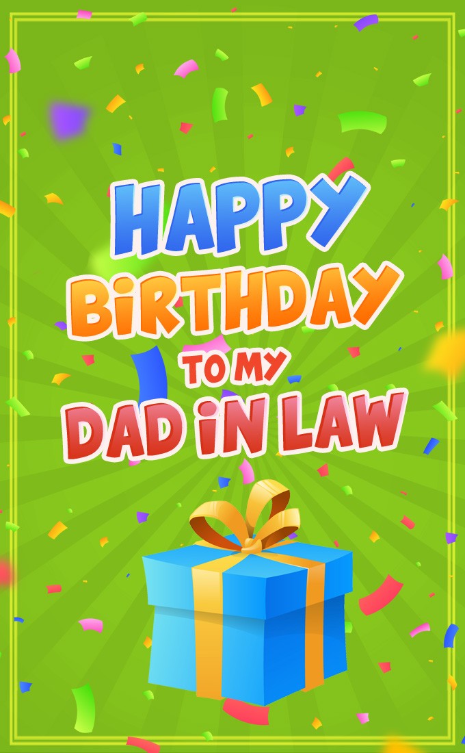 Happy Birthday Father In Law Wishes Picture, vertical tall image (tall rectangle shape picture)