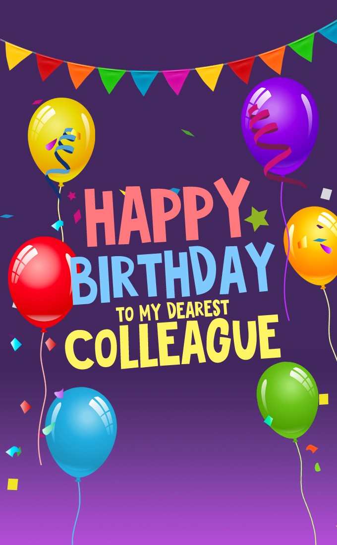 Happy birthday image For Colleague, vertical tall picture (tall rectangle shape picture)