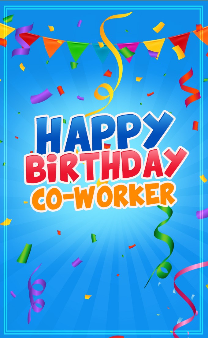 Happy Birthday Co-worker vertical tall image (tall rectangle shape picture)