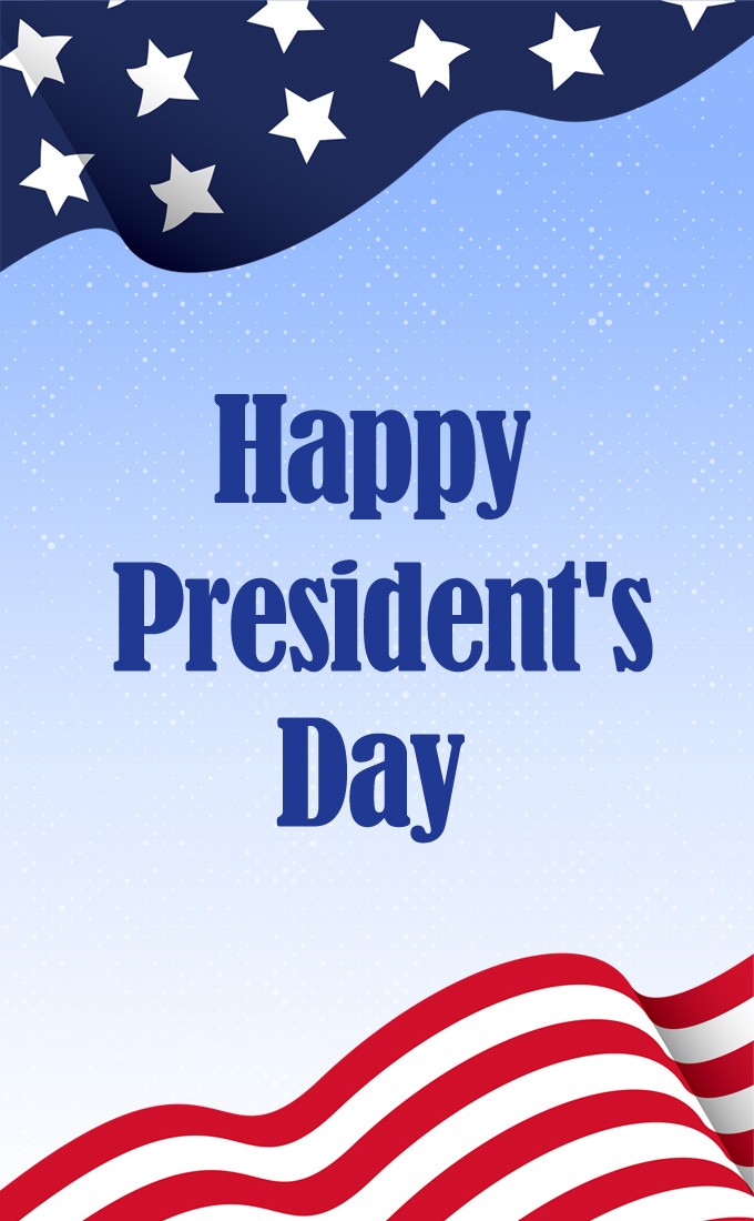 Happy President's Day Card (tall rectangle shape picture)