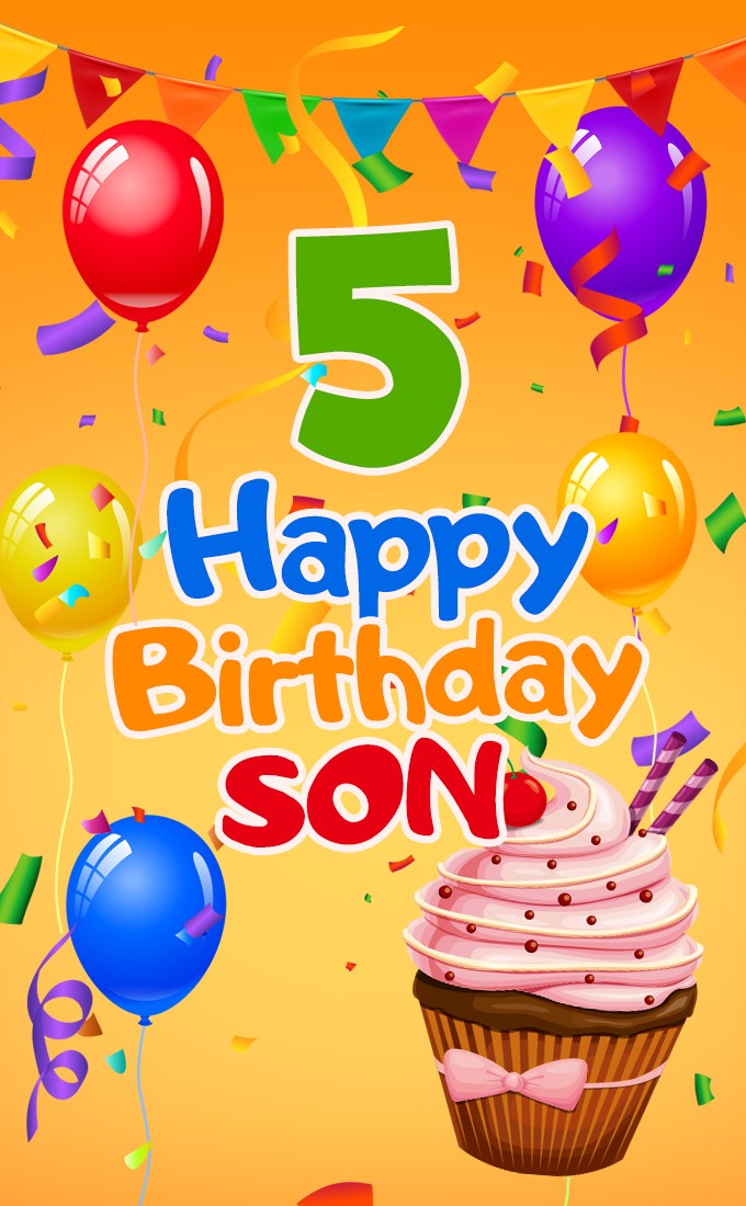 Happy 5th Birthday Son Images (tall rectangle shape picture)