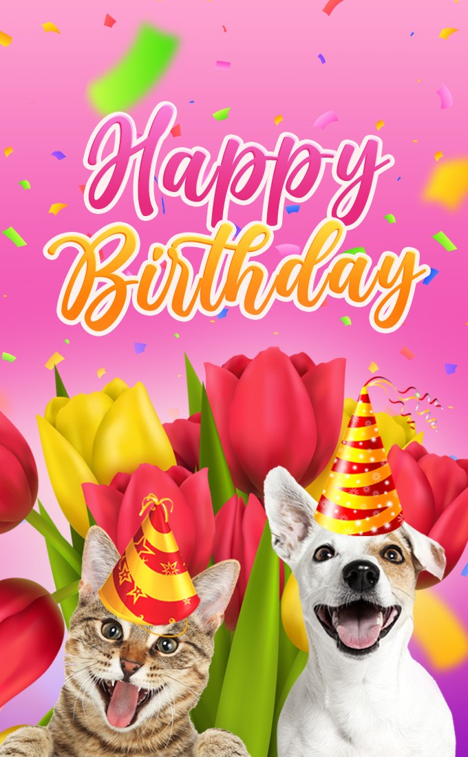 Funny Happy Birthday vertical tall image for her (tall rectangle shape picture)