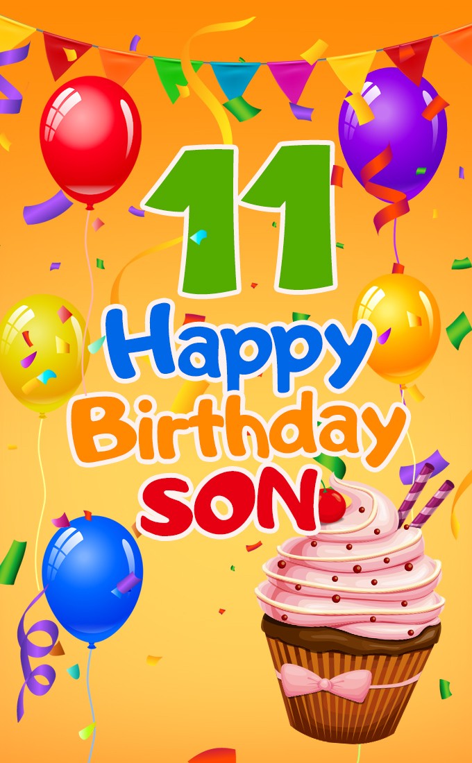 Happy 11th Birthday Son Image (tall rectangle shape picture)