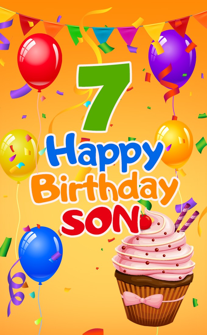 Happy 7th Birthday Son Image (tall rectangle shape picture)