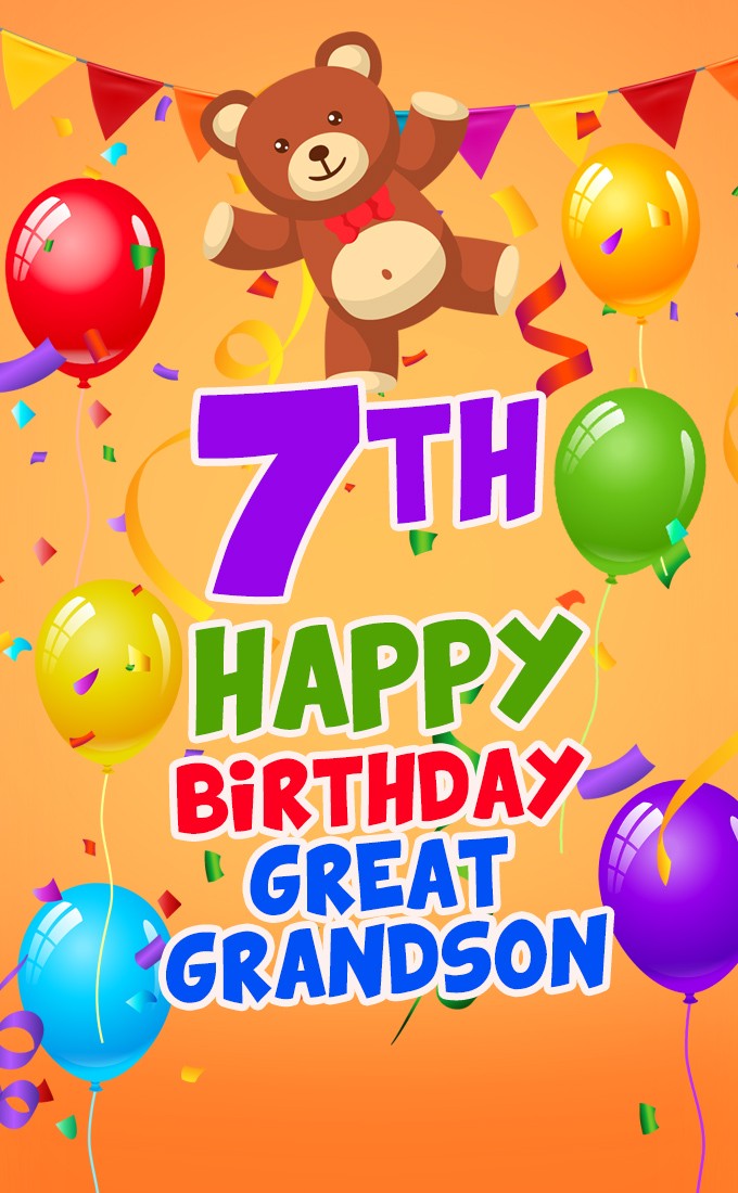 Happy 7th Birthday Great Grandson Image (tall rectangle shape picture)