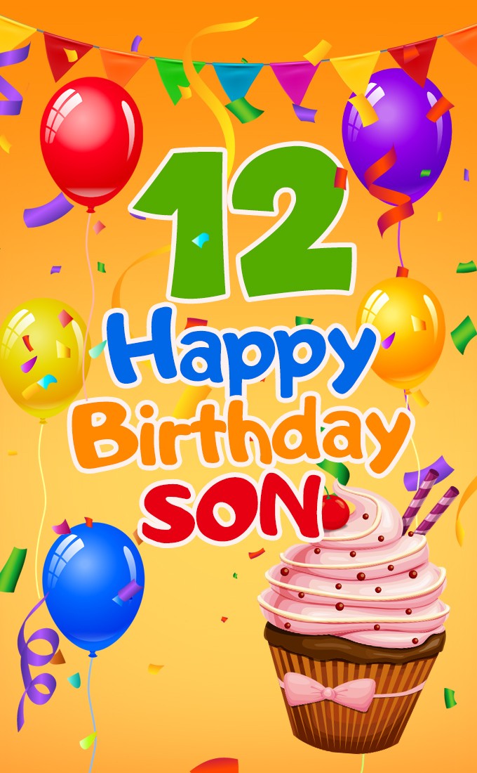 Happy 12th Birthday Son Image (tall rectangle shape picture)