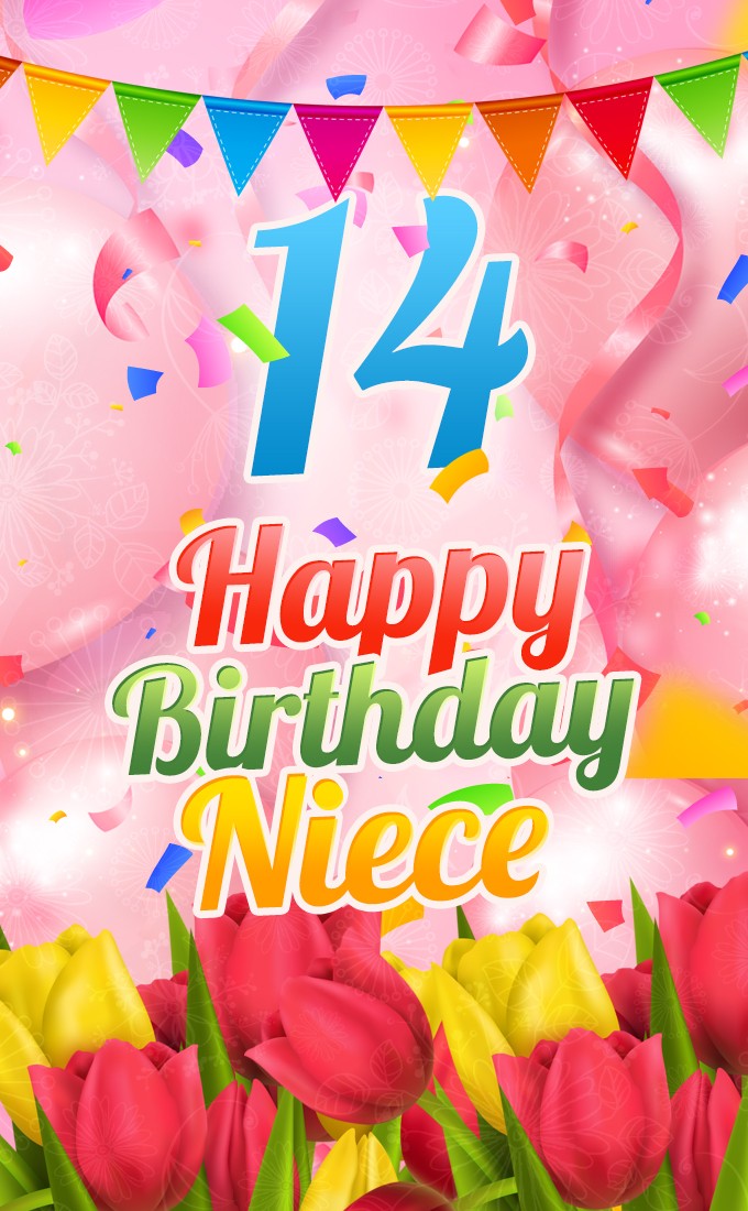 Happy 14th Birthday Niece Image (tall rectangle shape picture)