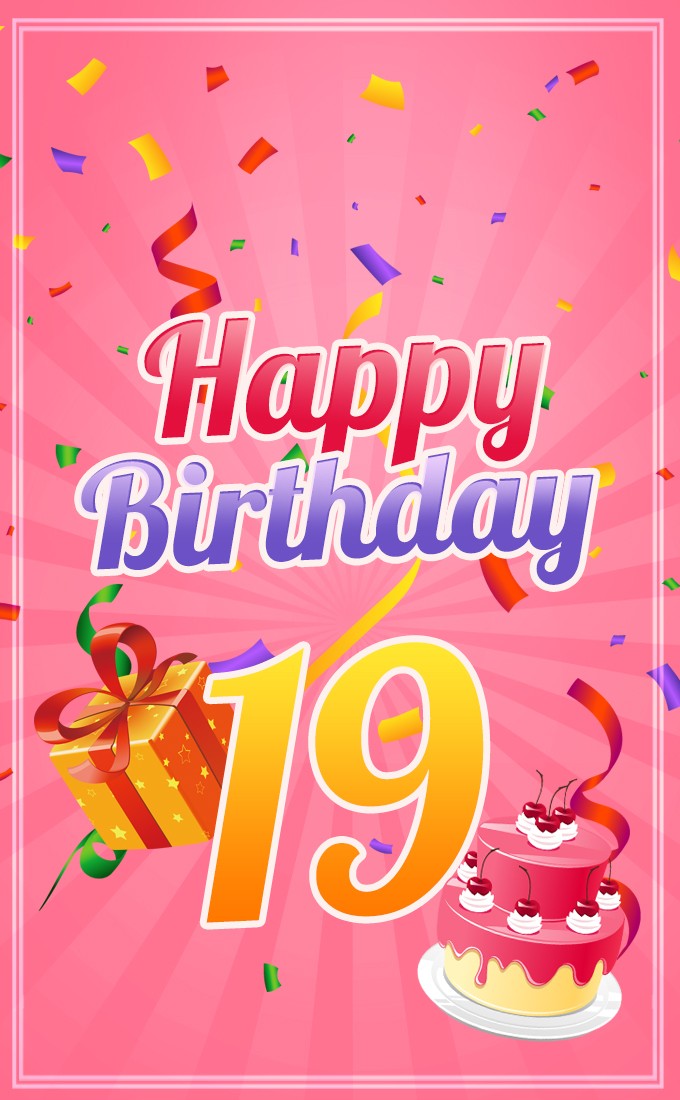 Happy 19th Birthday Image for Her (tall rectangle shape picture)