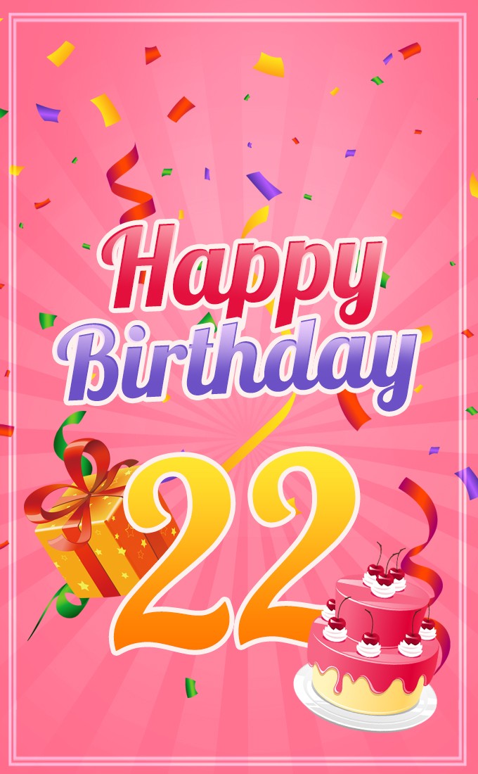 Happy 22nd Birthday Image for Her (tall rectangle shape picture)