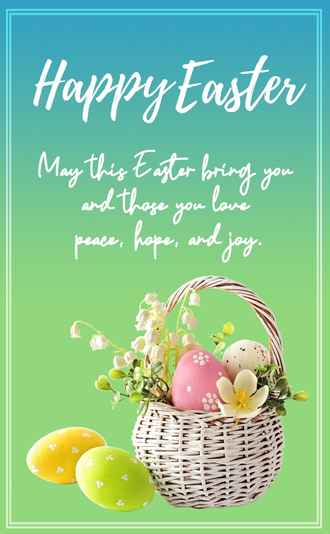 Happy Easter Beautiful vertical tall Wishes Image (tall rectangle shape picture)