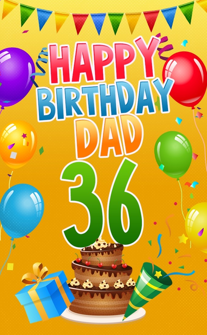 Happy 36th Birthday Dad Image (tall rectangle shape picture)