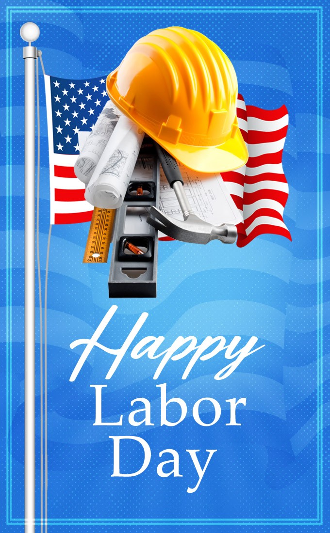 Happy Labor Day Greeting Card (tall rectangle shape picture)