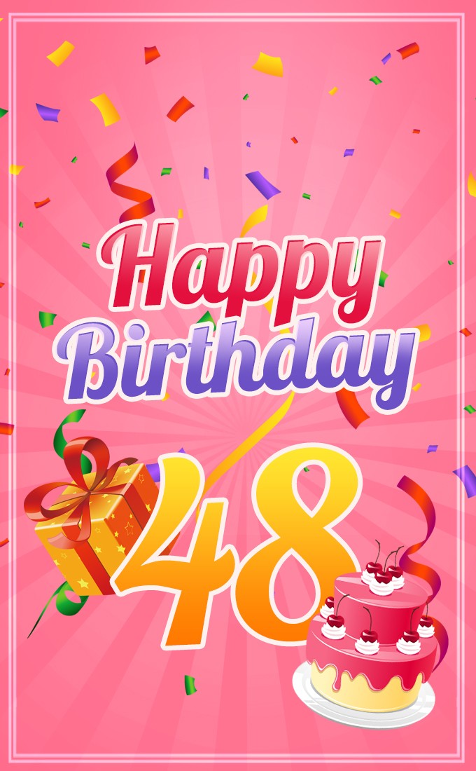 Happy 48th Birthday picture for Her (tall rectangle shape picture)