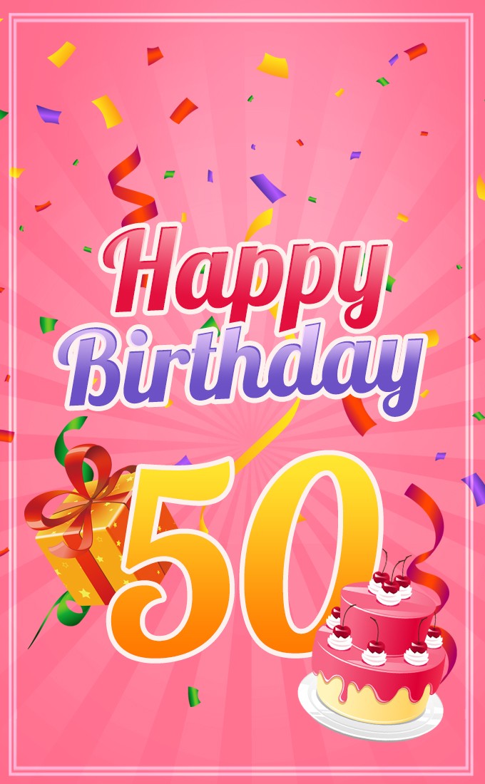 Happy 50th Birthday picture for Her (tall rectangle shape picture)