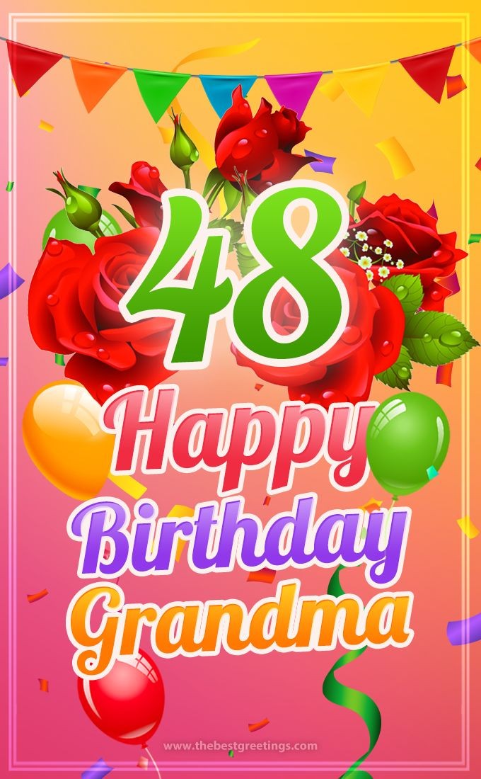 Happy 48th Birthday Gandma Image (tall rectangle shape picture)