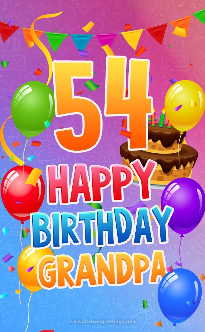 Happy 54th Birthday Grandpa Image (tall rectangle shape picture)