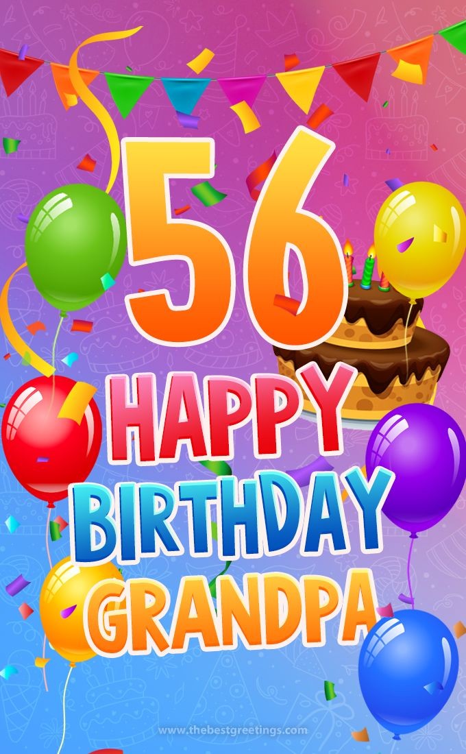 Happy 56th Birthday Grandpa Image (tall rectangle shape picture)