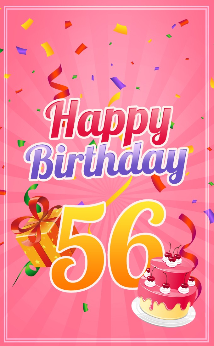 Happy 56th Birthday picture for Her (tall rectangle shape picture)