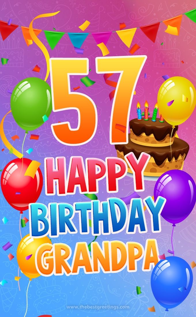 Happy 57th Birthday Grandpa Image (tall rectangle shape picture)