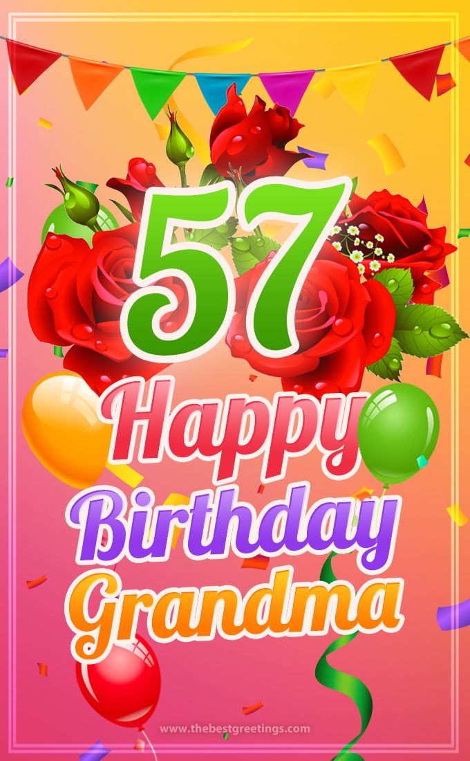 Happy 57th Birthday Grandma Image (tall rectangle shape picture)