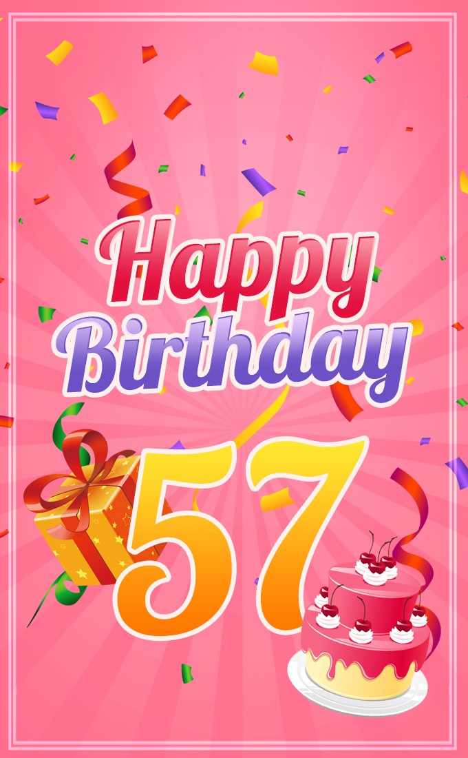 Happy 57th Birthday picture for Her (tall rectangle shape picture)