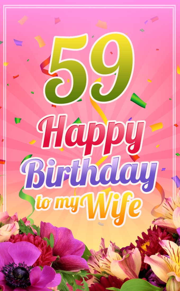 Happy 59th Birthday Wife Image (tall rectangle shape picture)