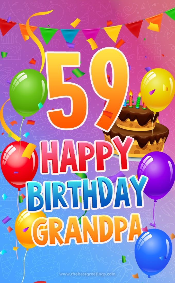 Happy 59th Birthday Grandpa Image (tall rectangle shape picture)