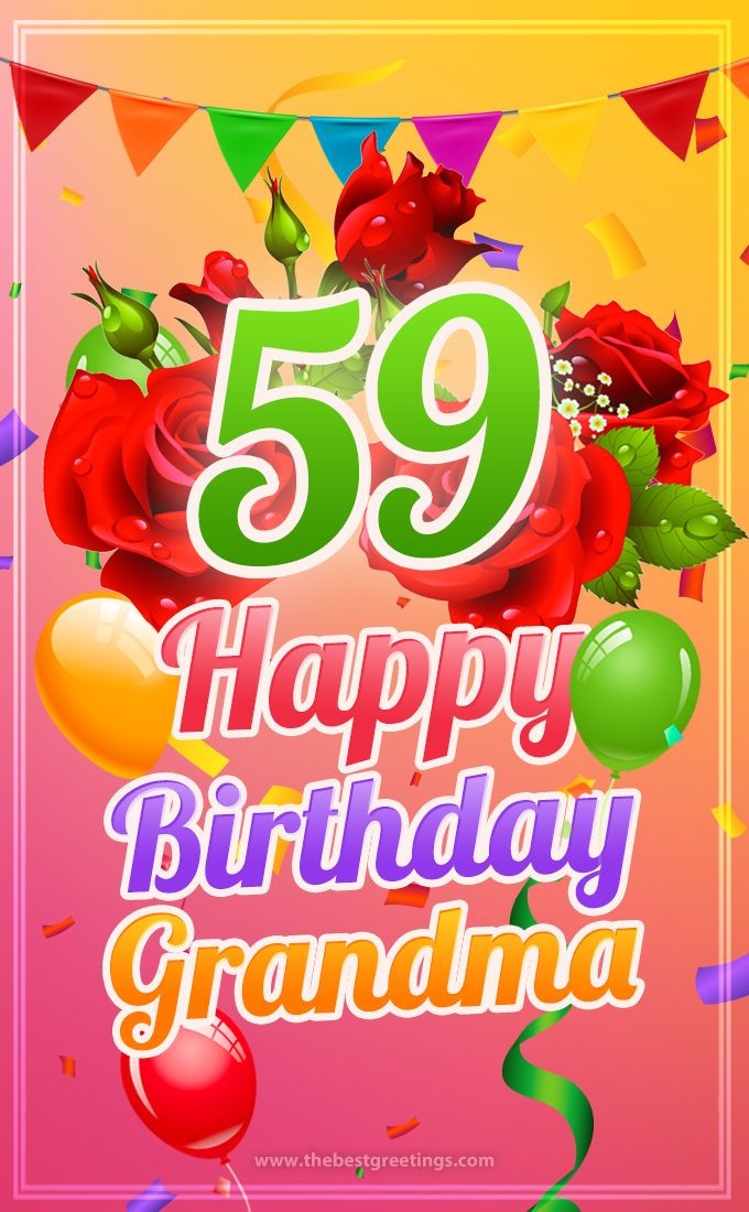 Happy 59th Birthday Grandma Image (tall rectangle shape picture)