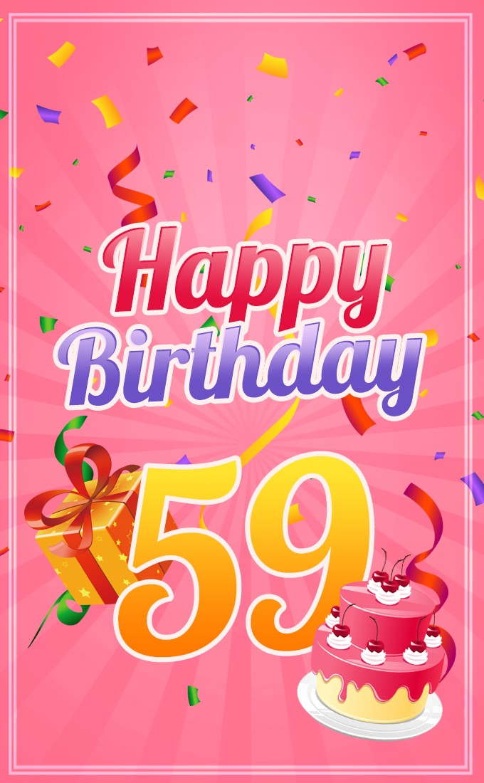 Happy 59th Birthday image for Her (tall rectangle shape picture)