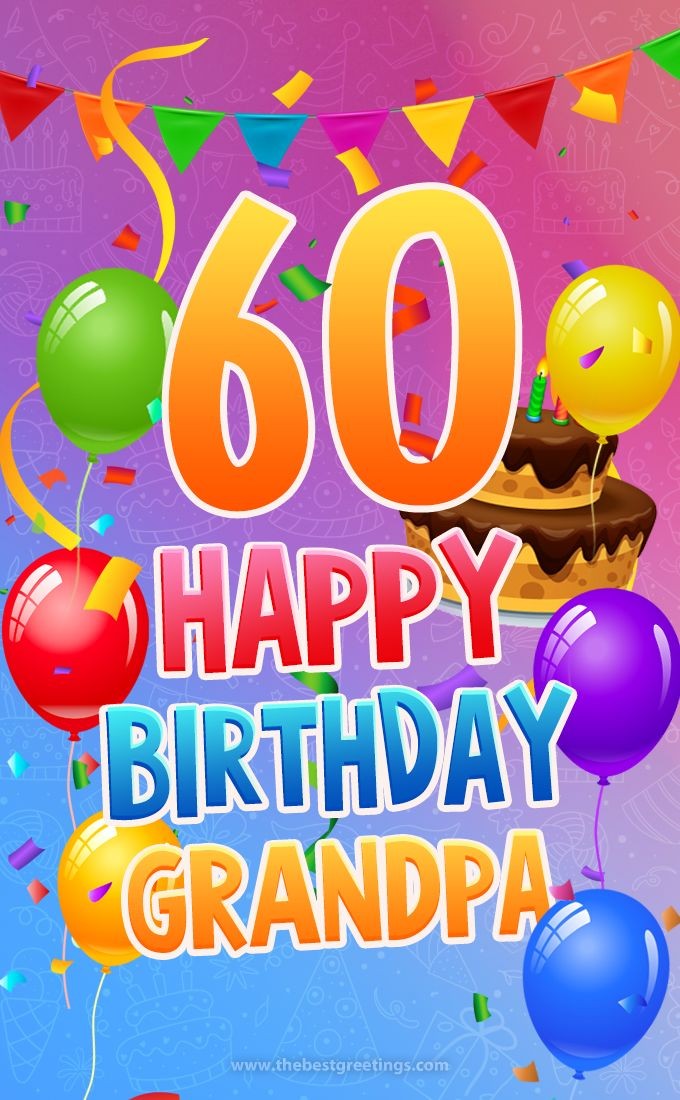 Happy 60th Birthday Grandpa Image (tall rectangle shape picture)