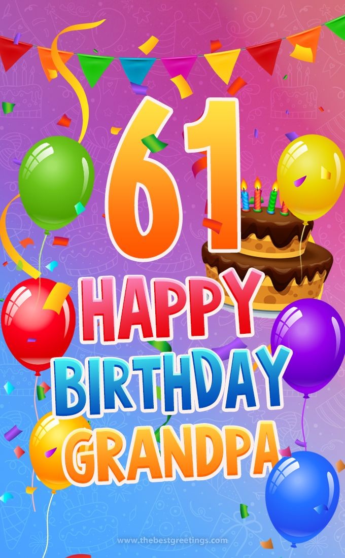 Happy 61st Birthday Grandpa Image (tall rectangle shape picture)