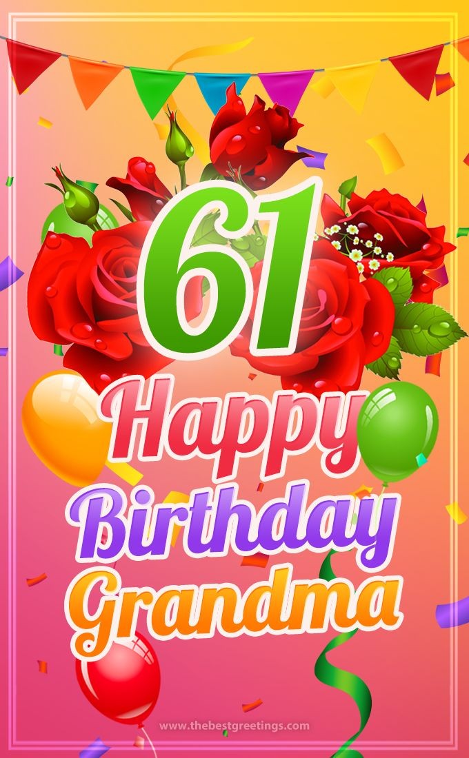 Happy 61st Birthday Grandma Image (tall rectangle shape picture)